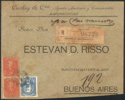 Front Of A Registered Cover Franked With 50c., Sent To Buenos Aires On 13/OC/1897, Very Nice! - Paraguay