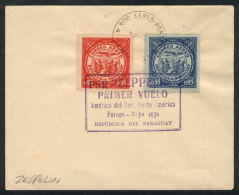 Cover Franked By Sc.C19/20, With Special Blue Handstamp Of "First Zeppelin Flight To America", VF Quality! - Paraguay