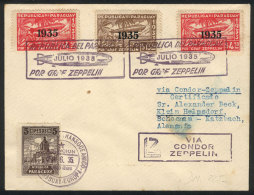 Cover Flown By Zeppelin, Sent To Germany On 29/JUN/1935, Minor Defect (spot), Very Nice! - Paraguay