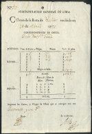 Guide Of Official Correspondence Of The Central Post Office Of Lima For 18/AP/1791, Excellent Quality! - Pérou