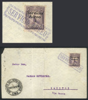 Cover Flown From Lima To Iquitos On 15/FE/1928, Franked With Sc.1 (50c. Violet "El Marinerito"), Very Attractive! - Pérou