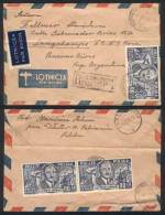 3 Covers And 1 Postcard, Varied Postages And Destinations, Interesting! - Other & Unclassified