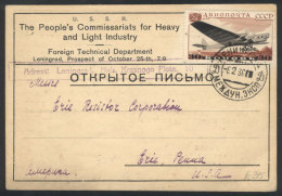 Card Sent From Leningrad To USA On 8/FE/1938, VF Quality! - Andere & Zonder Classificatie