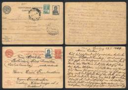 2 Postal Cards (PS) With Additional Franking, Sent To Bolivia In 1940, Interesting! - Sonstige & Ohne Zuordnung
