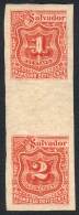 Yv.9 + 10, Printed "se-tenant" In A Vertical Gutter Pair, Imperforate, VF! - Salvador