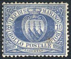 Sc.7, 1877/99 10c. Ultramarine, Mint With Original Gum, Fine Quality, Catalog Value US$350. - Other & Unclassified