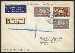 27/JUN/1939 First Airmail Flight Southampton - New York, Cover Sent From Zürich, VF Quality! - Autres & Non Classés