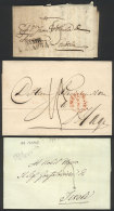 3 Pre-stamp Letters With Marks Of PAMPLONA (Spain), Amsterdam (Netherlands) And Roma, VF Quality! - Other & Unclassified