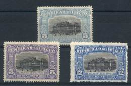 Yv.301/2, 1925 Inauguration Of Parliament Building, Set + 5c. In Light Blue And Black, Extremely Rare, Excellent... - Uruguay