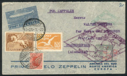 Cover Flown By Zeppelin, Sent From Montevideo To Germany On 21/MAY/1930, VF Quality! - Uruguay