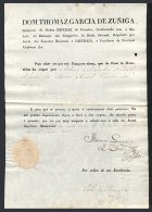 PORTUGUESE OCCUPATION OF MONTEVIDEO: Document Issued For A Ship Sailing On 29/DE/1827, Signed By Thomaz Garcia De... - Uruguay