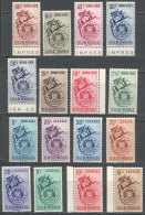 Yvert 361/365 + A.361A/367A, 1951 Coat Of Arms Of Venezuela And Statue Of Bolivar, Cmpl. Set Of 16 Values, Mint... - Venezuela