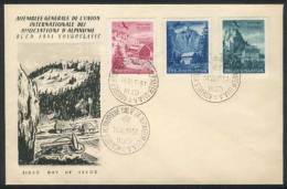 Yvert 42/44, 1951 Alpinism Congress, On A First Day Cover, VF Quality! - Andere & Zonder Classificatie