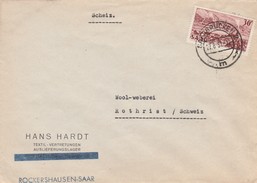 Sarre Lettre Pour La Suisse 1951 - Lettres & Documents