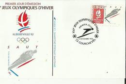 Enveloppe Timbrée (1er Jour Des XVI E Jeux Olympiques D'Hiver D'Albertville 1992  De Saut  A COURCHEVEL 73 - Autres & Non Classés