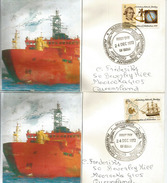 Captain James Cook,circumnavigation Of Antarctica In 1772, 2 Covers Canceled First Day Mawson Station Antarctica 1972 - Briefe U. Dokumente