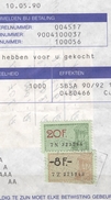 1990 Fragment Met 2 Halve Fiscale Zegels 20 + 8 Fr - - Documenti