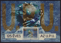 125th Anniv UPU U.P.U - Philippines - Philatelist Memorial Sheet - 1999 Hungary / Without Gum - WPV (Weltpostverein)