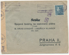1942 GECENSUREERDE FIRMA OMSLAG MET COB430 VAN  BRUXELLES1 NAAR PRAHA - 1936-1951 Poortman