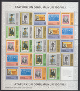 Turchia (1981) 100° Anniversario Di Mustafa Kemal Atatürk ** - Blocks & Kleinbögen