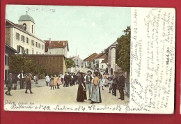 PRI-12  Bière, Grande Rue. TRES ANIME. Précurseur. Cachet 1902 Pour La Chaux-de-Fonds - Bière