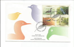 Canada Scott #  1839 - 1842 Combination   FDC Block Of 4. Birds - 1991-2000