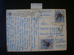 POSTCARD SENT FROM VADUZ (LIECHTENSTEIN) TO RIO DE JANEIRO (BRAZIL) IN 1956 IN THE STATE - Storia Postale