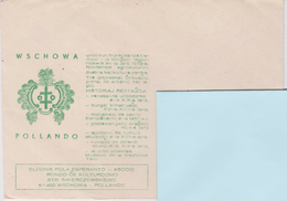 Poland - Envelope Published In Wschowa With Text In Esperanto - Pollando - Coat Of Arms - Material Y Accesorios