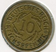 Allemagne Germany 10 Reichspfennig 1935 A J 317 KM 40 - 10 Renten- & 10 Reichspfennig