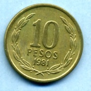 1981  10 PESOS - Cile