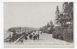 MONTE CARLO - N° 92 - LES TERRASSES ET LE CASINO AVEC PERSONNAGES - CPA NON VOYAGEE - Terraces