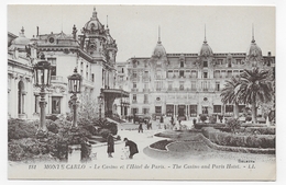 MONTE CARLO - N° 181 - LE CASINO ET L' HOTEL DE PARIS ANIMES - CPA NON VOYAGEE - Hôtels