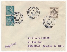 FRANCE => Env Scotem - Cachet Temporaire "Foire Exposition" MARSEILLE - 20/09/1951 - Matasellos Conmemorativos