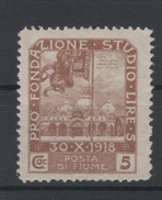 1919 Fiume Occupazione Plebiscito Fondazione Studio 5 C. Bruno Giallo MNH - Fiume & Kupa