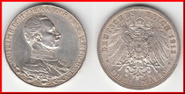 **** PREUSSEN - PRUSSIA - ALLEMAGNE - GERMANY - 3 MARK 1913 A WILHELM II - ARGENT - SILVER **** EN ACHAT IMMEDIAT !!! - 2, 3 & 5 Mark Silver