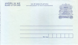 INDIA - UNUSED / MINT INLAND LETTER CARD WITH SLOGAN - 50TH ANNIVERSARY OF INDEPENDENCE OF INDIA - Inland Letter Cards