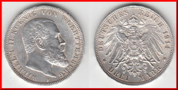 **** WURTTEMBERG - ALLEMAGNE - GERMANY - 3 MARK 1914 F WILHELM II - ARGENT - SILVER **** EN ACHAT IMMEDIAT !!! - 2, 3 & 5 Mark Plata