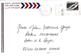 FRANCE - LETTRE DJIBOUTI TERR. AFARS ET ISSAS 7.1.1975 POUR HIERES - Cartas & Documentos