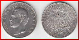 *** BAVIERE - BAYERN - BAVARIA - ALLEMAGNE - GERMANY - 3 MARK 1911 D LUDWIG III - ARGENT - SILVER *** ACHAT IMMEDIAT !!! - 2, 3 & 5 Mark Plata