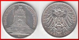 *** SACHSEN - SAXONY - ALLEMAGNE - GERMANY - 3 MARK 1913 E BATTLE OF LEIPZIG CENTENNIAL - SILVER *** ACHAT IMMEDIAT !!! - 2, 3 & 5 Mark Silber