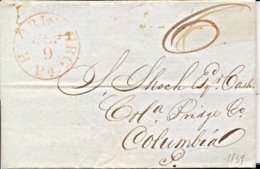 USA Pennsylvania 1839 Letter From Harrisburg To Columbia - …-1845 Prephilately