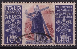 1948 MiNr. 744 Hl. Katharina Von Siena 100 Lire Gestempelt (b190302) - Luchtpost