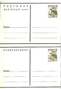 Norwegen / Norway - Postkarte Mit Antwortpostkarte Ungebraucht / Postcard Mint (r325) - Postal Stationery
