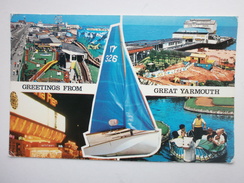 Postcard Multiview Great Yarmouth A Sapphire Card PU 1976 My Ref B1593 - Great Yarmouth
