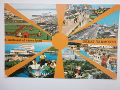 Postcard Multiview Great Yarmouth A Sapphire Card PU 1975 My Ref B1594 - Great Yarmouth