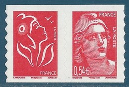 Paire N°P96 Marianne De Lamouche Sans Valeur Rouge N°49b + Marianne De Gandon N°96 Neuf** - Luchtpost