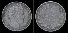 France Louis Philippe I 5 Francs 1846BB - 5 Francs