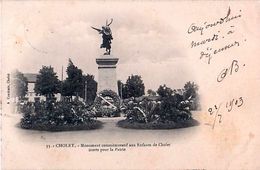 Delcampe - Cpa CHOLET 49 Monument Commémoratif Aux Enfants De Cholet Morts Pour La Patrie (  Inauguration, 13 Juillet 1902 ) - Cholet