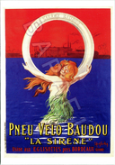 Publicité Sur Carte Postale - Pneu Vélo Baudou ''La Sirène'' - Advertising