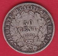 France 50 Centimes Cérès 1871 A - Autres & Non Classés